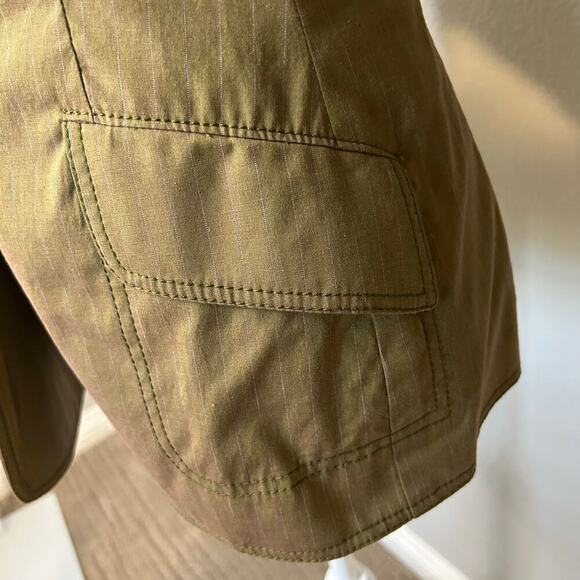 Piazza Sempione olive pinstripe long sleeve made in Italy blazer size 42/US 6 - Picture 4 of 8